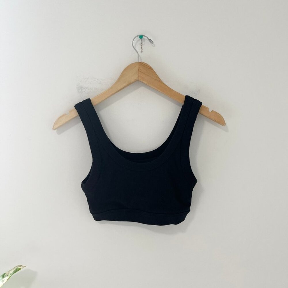 Alo Yoga Black Ribbed Sports Bra Size XS